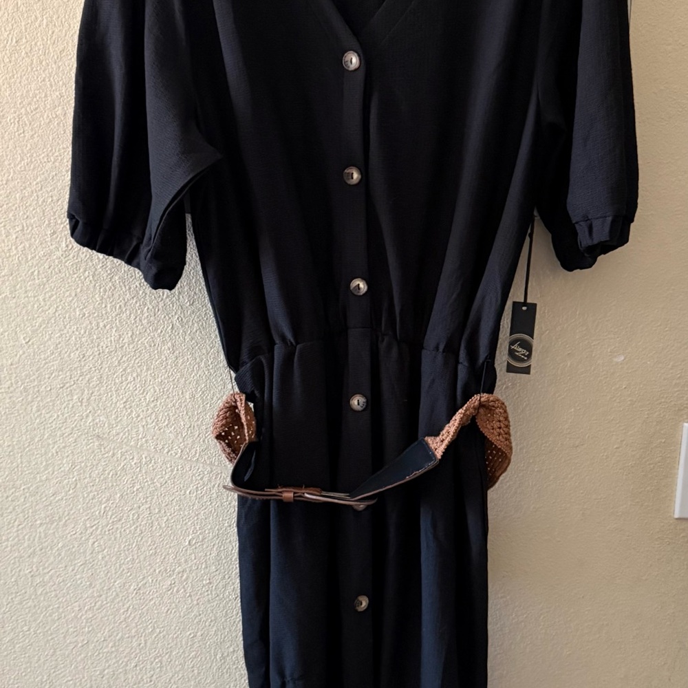 Liberty Love Black Dress with Brown Details